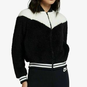 Nike Sportswear Women's Colorblock Sherpa Full-Zip Bomber Jacket